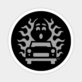 Hot Rod Halloween Ghost Magnet